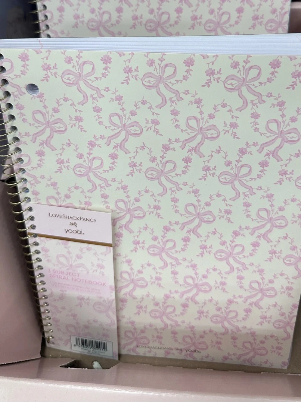 Love Shack Fancy x Yoobi Pink Bow Floral Spiral Notebooks - 1 subject
